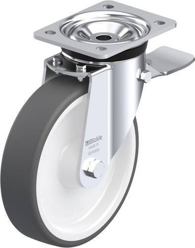 Blickle Lenkrolle LK-POTH 200R-ST mit Feststeller in Grau und Weiß, Rad-Durchmesser: 20 cm, Tragfähigkeit: 600 kg - Bild 1