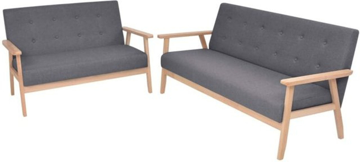 2-teiliges Ecksofa Set im skandinavischen Design von Vidaxl aus Stoff in Anthrazit - Bild 1
