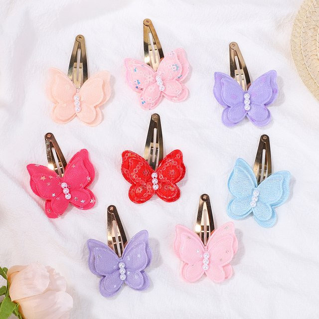 BABY BOWS Haarspangen Schmetterling mit Pailletten und Perlen, 60 Stück, Kinder - Bild 1