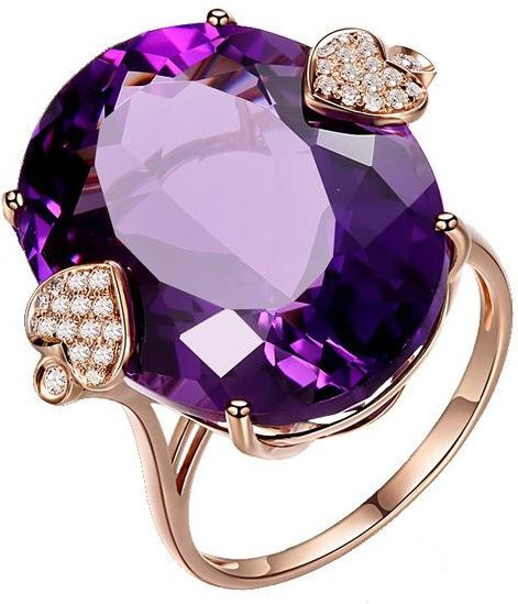 POMOiii Amethyst-Ring, 14 Karat Roségold, Amethyst, Saphir, Zirkonia, Damen - Bild 1