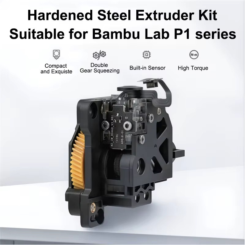 Bambu Lab Gehärtete Stahl-Extrudergetriebeeinheit für X1, X1C, P1P und P1S in Schwarz - Bild 1