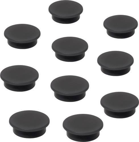 Sigel Magnet MU196 runde Magnete aus Metall in Schwarz, 10 Stück, Durchmesser: 2,5 cm - Bild 1