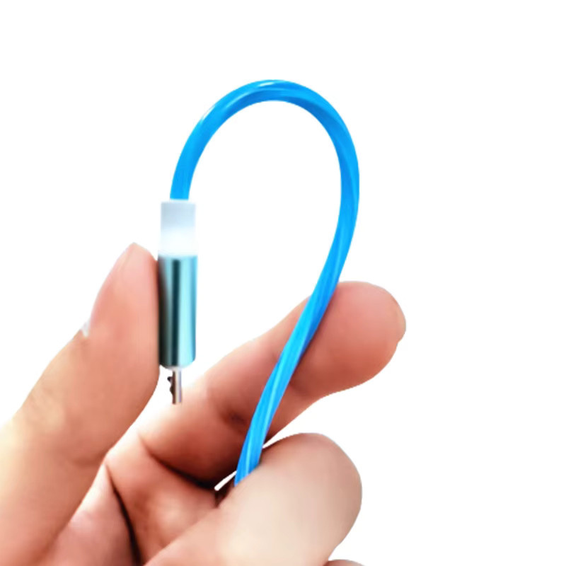 Leuchtendes USB-Ladekabel mit LED-Licht für Micro-USB und USB-C in Blau/Mehrfarbig - Bild 1