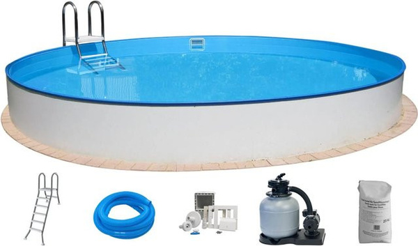 Summer Fun Bermuda Rundpool aus Stahlwand in Weiß, Durchmesser: 600 cm, Höhe: 120 cm