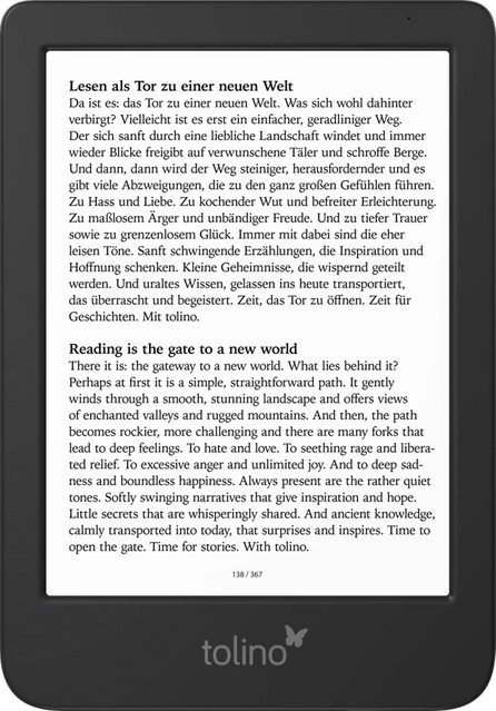 Tolino Shine eBook-Reader Schwarz mit 6 Zoll Display und Bluetooth - Bild 1