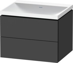 Duravit L-Cube Waschtischunterschrank mit 2 Schubladen in Graphitgrau, Wandhängend, B/T/H: 60 x 48 x 48 cm - Bild 1