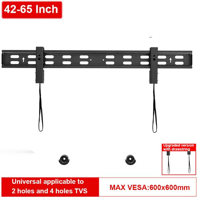 BEISHI Slim Low Profile TV-Wandhalterung für Fernseher und Monitore von 14 bis 65 Zoll, VESA bis 600 x 600 mm, max. 50 kg, Schwarz - Bild 1
