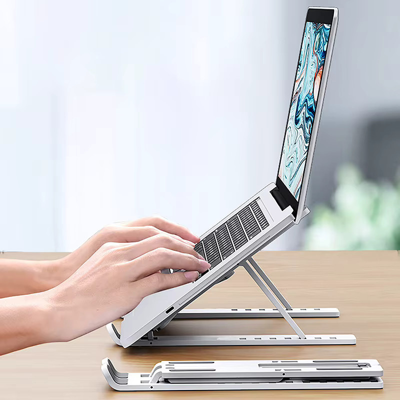 Universal Laptop Ständer Einstellbare Notebook Halterung für Macbook und Tablet in Pink oder Silver mit Faltbarem Design und Anti-Rutsch-Funktion - Bild 2
