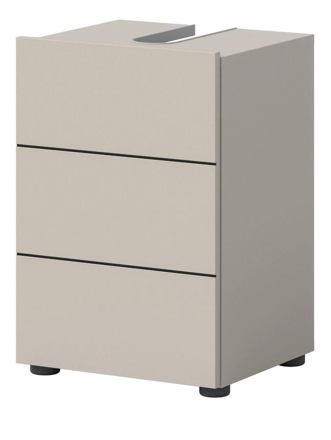 Waschbeckenunterschrank Larik in Kaschmir, moderner Badezimmerschrank mit Innenschränken, B/T/H: 38 x 34 x 56 cm - Bild 5