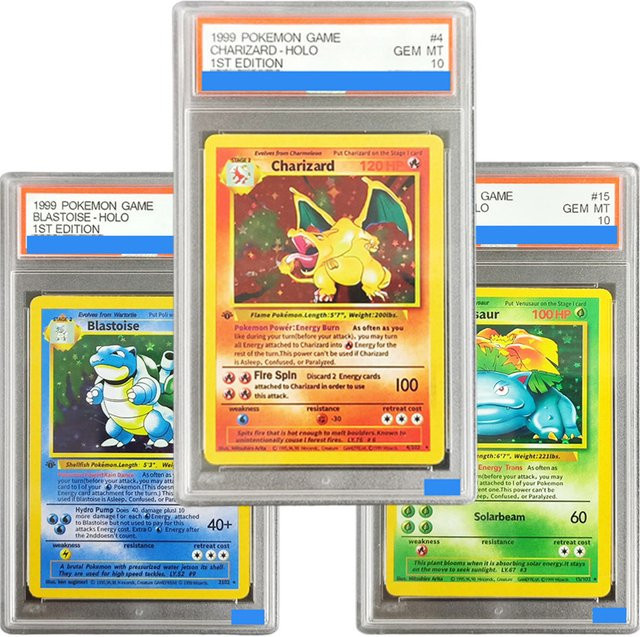 FUNISM Pokémon Sammelkarte, Charizard Mewtwo Gyarados Blastoise Holo, 1. Auflage - Bild 1