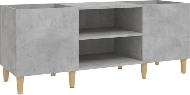 vidaXL Plattenschrank Betongrau aus Holzwerkstoff und Eukalyptus, B/T/H: 121 x 38 x 48 cm - Bild 1