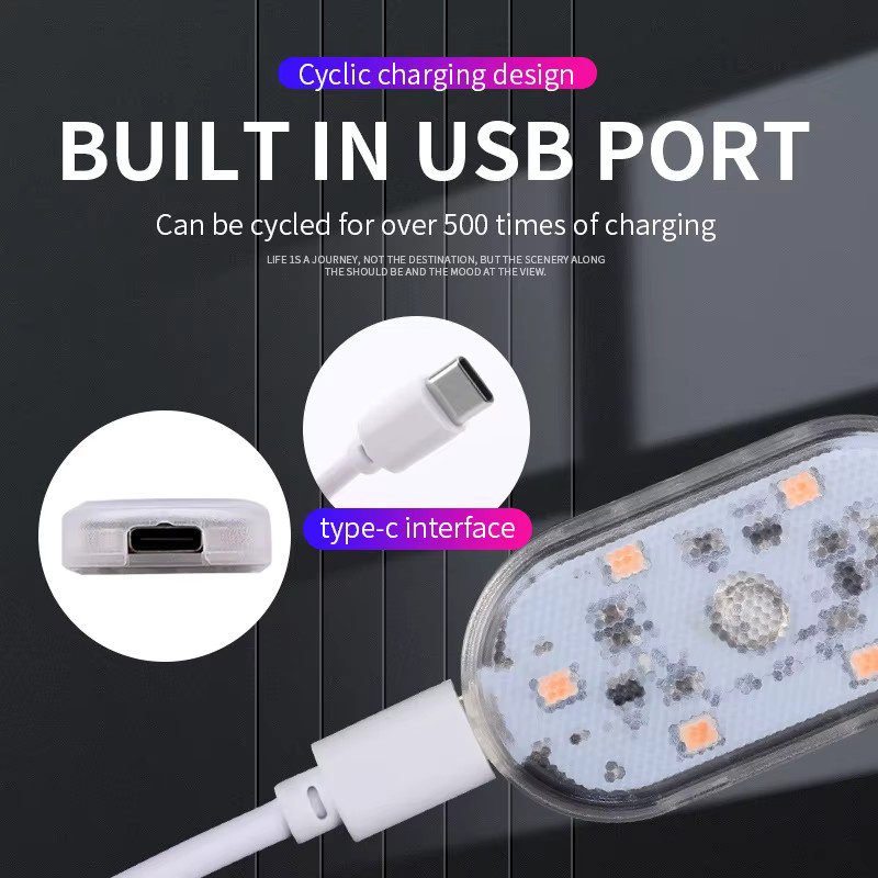 Tragbare LED Auto Mini Nachtlampe mit Touch-Funktion, Magnetische USB-Ladefunktion, Weiß - Bild 5