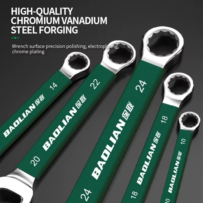 BaoLian Offener Ringmaulschlüssel mit Pflaumenblüten-Design, Zweiwege-Doppelschnell-Schraubenschlüssel für Autoreparaturen und Heimgebrauch, 8-30mm - Bild 2
