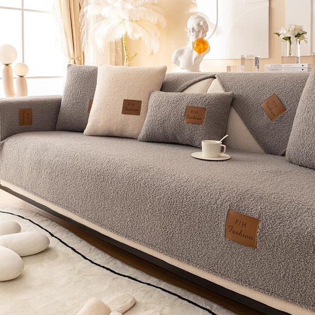 Wasserdichter Sofabezug aus Plüsch von Binchi Outdoor Equipment, rutschfestes Lammwolle-Handtuch für dein Sofa, Breite: 70 cm, Länge: 150 cm - Bild 1