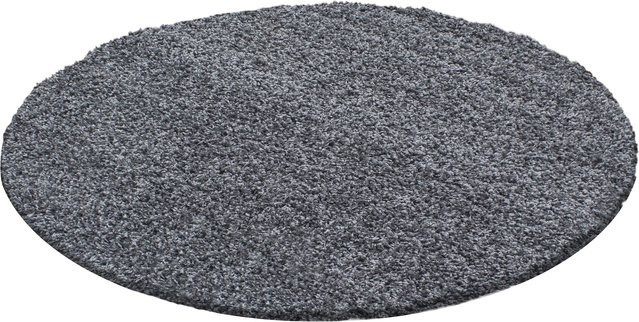 Kadima Design Teppich RHEIN Hochflor in Grau, einfarbig, Durchmesser: 80 cm - Bild 1