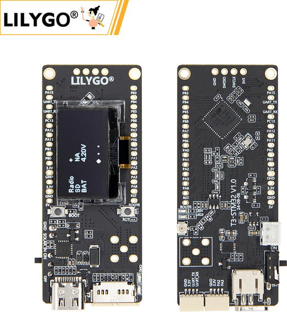 LILYGO T3 STM32 LoRa Entwicklungsboard mit 0,96 Zoll SSD1315 I2C OLED Display in Schwarz - Bild 1
