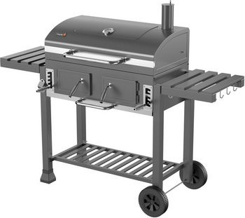 THOR Holzkohlegrill Ottawa XXL in Schwarz mit einer Grillfläche von 80 x 42 cm - Bild 1