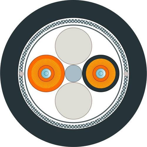 Siemens 6XV18736GT30 Glasfaser LWL Anschlusskabel Multimode OM2, Schwarz/Orange, 50/125 µm - Bild 1