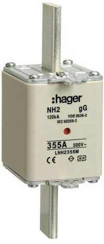 Hager NH-Sicherung LNH2355M 355A 3er-Set in Weiß - Bild 1