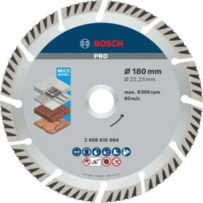 Bosch Diamanttrennscheibe Standard for Universal für Beton, Silber, Durchmesser: 180 mm, Bohrung: 22,23 mm, Dicke: 2,4 mm, Breite: 10 mm - Bild 1