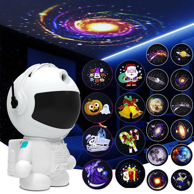 Leclstar Astronaut Galaxy Projektor mit 12/20 HD-Mustern als LED Sternenhimmel Nachtlicht in Weiß - Bild 1