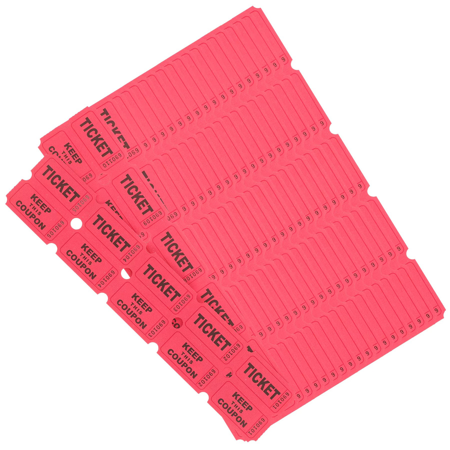 100 Stück Paper Tombola Tickets in Rot für Events und Mehrfachgebrauch - Bild 2