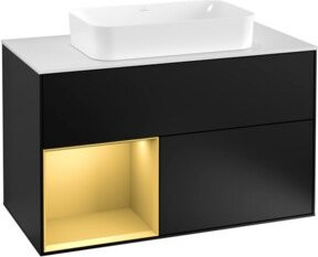 Villeroy & Boch Waschtischunterschrank Finion mit Abdeckplatte, Weiß, B: 100 cm, T: 50,1 cm - Bild 1