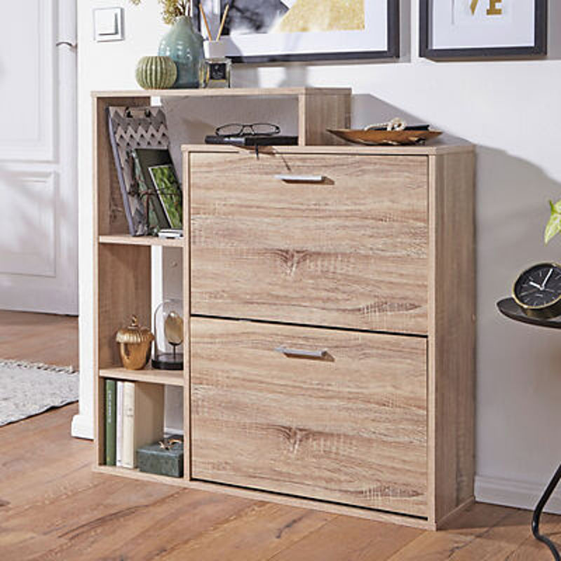 Schuhkipper Wohnling Eiche Sonoma Nachbildung Braun B/H/T: 24 x 93 x 85 cm - Bild 4