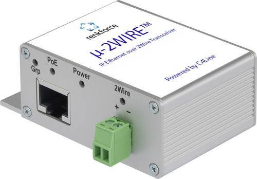 Renkforce RF-3395610 Netzwerkverlängerung 2-Draht mit PoE-Funktion und 200MBit/s bis zu 300m Reichweite in Silber - Bild 1
