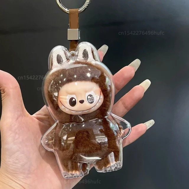 hairun LABUBU Mini Protector Fall Schutz Abdeckung Puppe Lagerung Box, Zubehör, Klar, Braun, Kunststoff - Bild 1