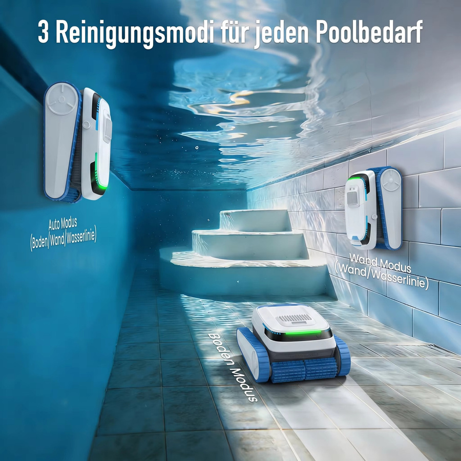 AiRROBO PC20 Kabelloser Roboter-Poolreiniger in Weiß mit APP-Steuerung, Wandkletterfunktion und 5000 GPH Saugleistung für Aufstell- und Eingelassene Pools - Bild 2