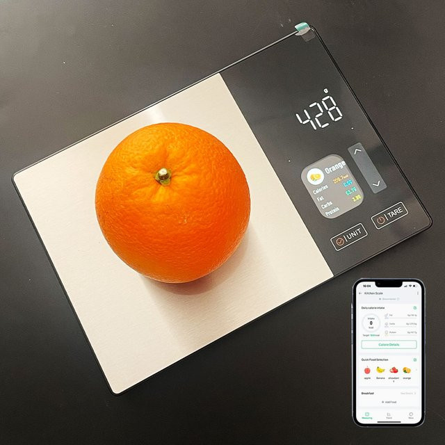 Binoax Digitale Ernährungswaage aus Edelstahl in Silber mit App-Steuerung und digitalem Display zur Kalorienverfolgung - Bild 1