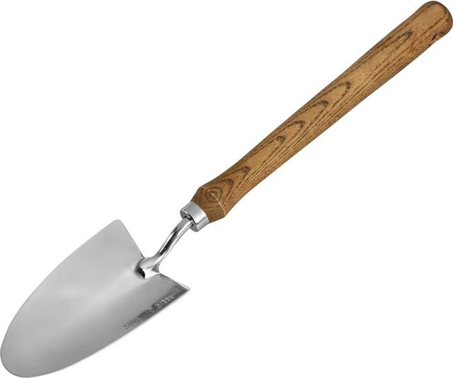 LUX-TOOLS Hochbeet Gartenschaufel aus Edelstahl mit Holzgriff in Braun - Bild 1
