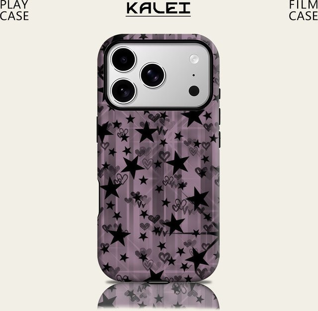 Lilac Star Magnetische Handyhülle für iPhone 17 16 15 14 13 Pro Max Plus in Purple, robuste Doppel-Schicht-Schutzhülle - Bild 1