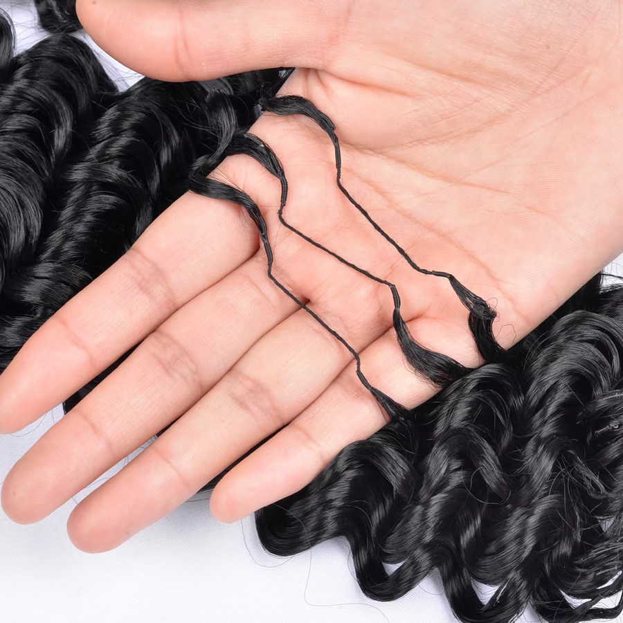 BUDABUDABUDA Synthetische Deep Wave Häkelhaarverlängerung, Unisex - Bild 3