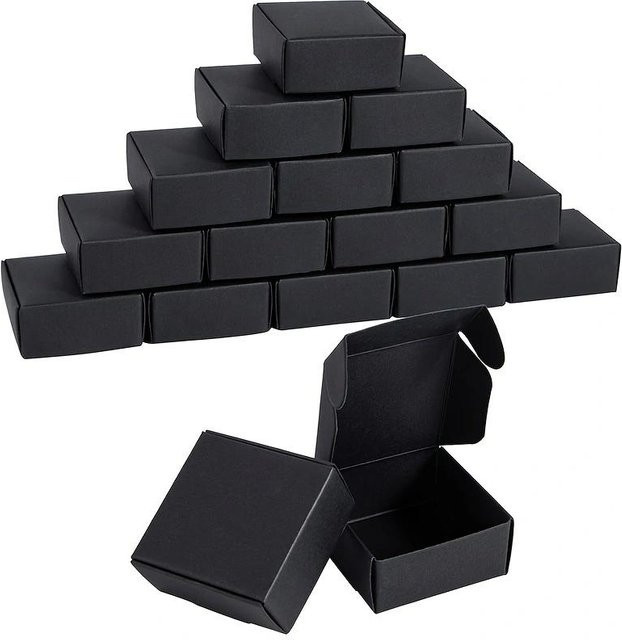 50 Stück Mini-Geschenkboxen aus Kraftpapier in Schwarz mit Deckel für Hochzeiten und Geschenke von SZ-Damai - Bild 1