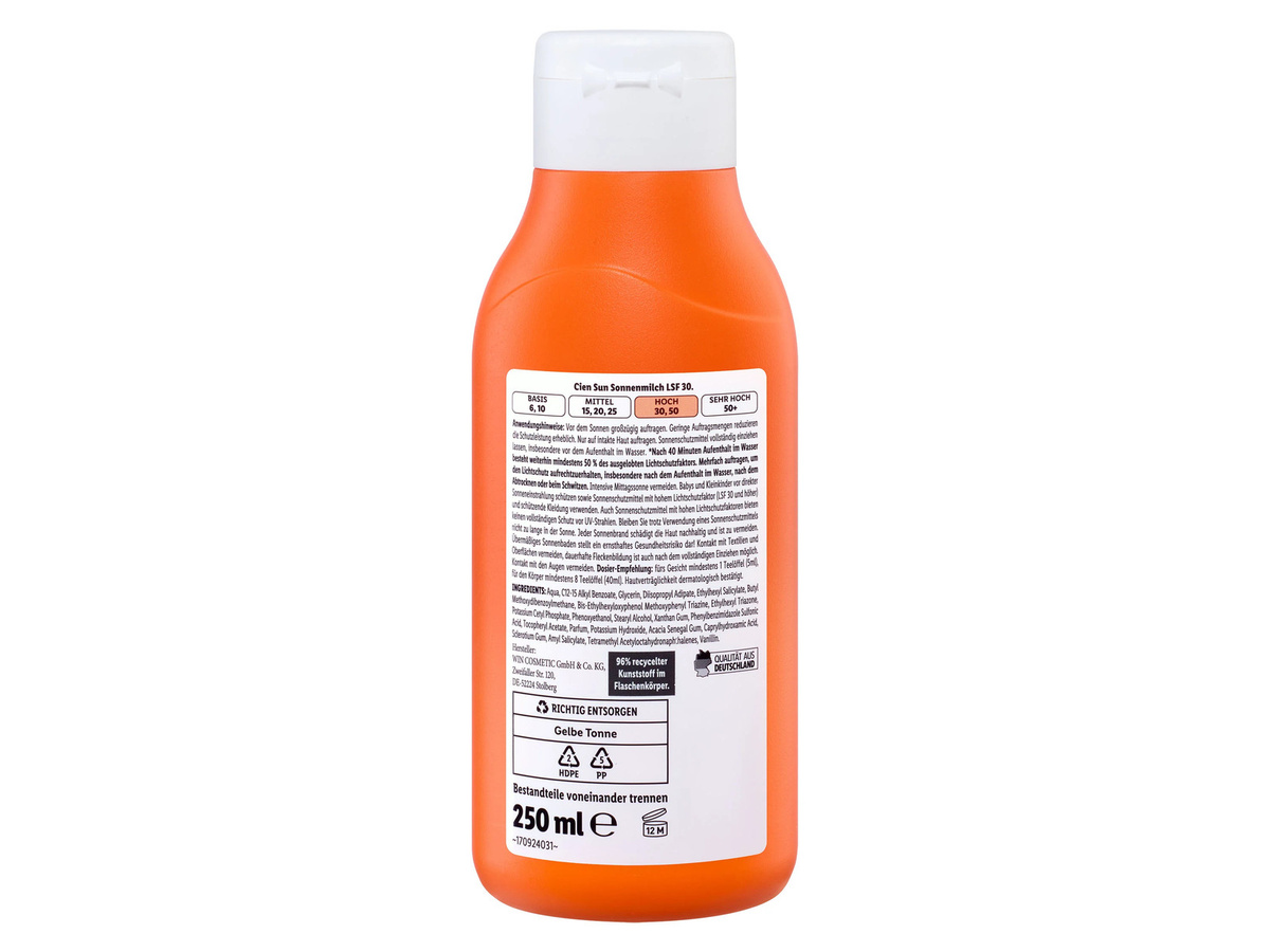 Cien Sonnenmilch LSF 30, 250 ml, Gesicht und Körper - Bild 2