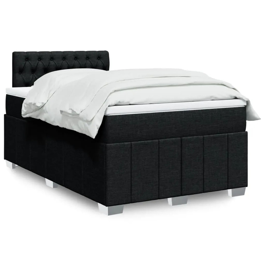 vidaXL Boxspringbett mit Matratze Schwarz B/T/H: 120 x 190 x 100,5 cm mit USB-Anschluss und Unterbettbeleuchtung - Bild 2