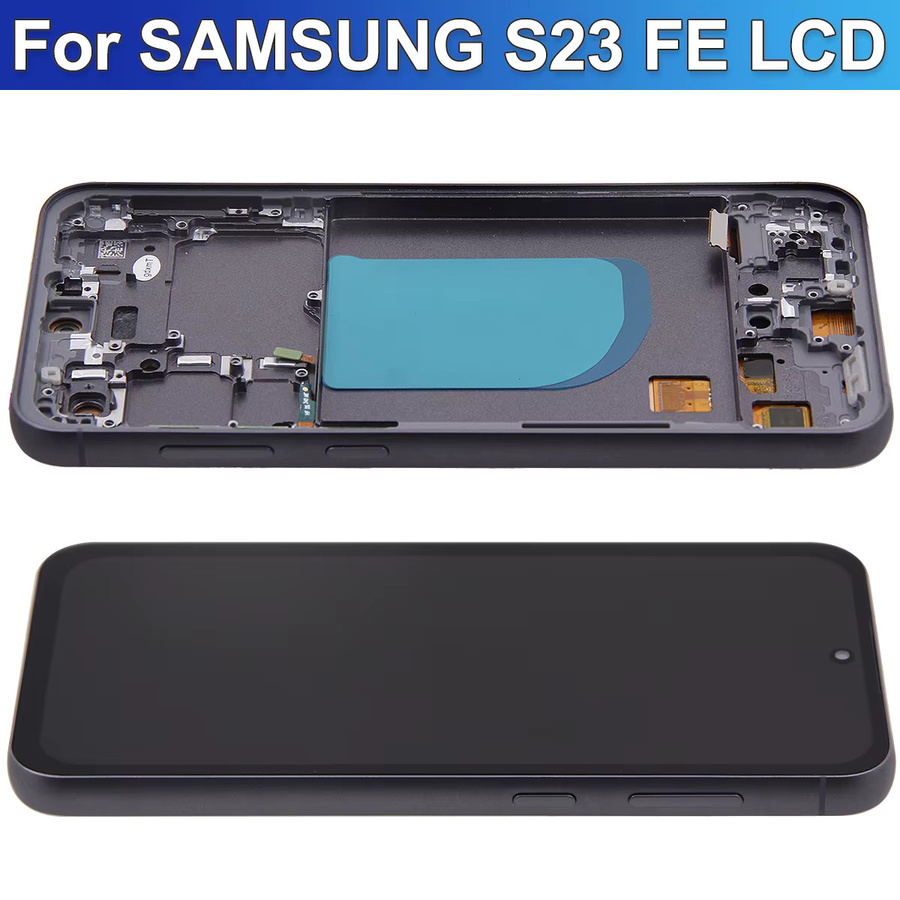 Samsung S23 FE Display mit Rahmen, 6,4 Zoll AMOLED LCD Touch Screen in Schwarz - Bild 2