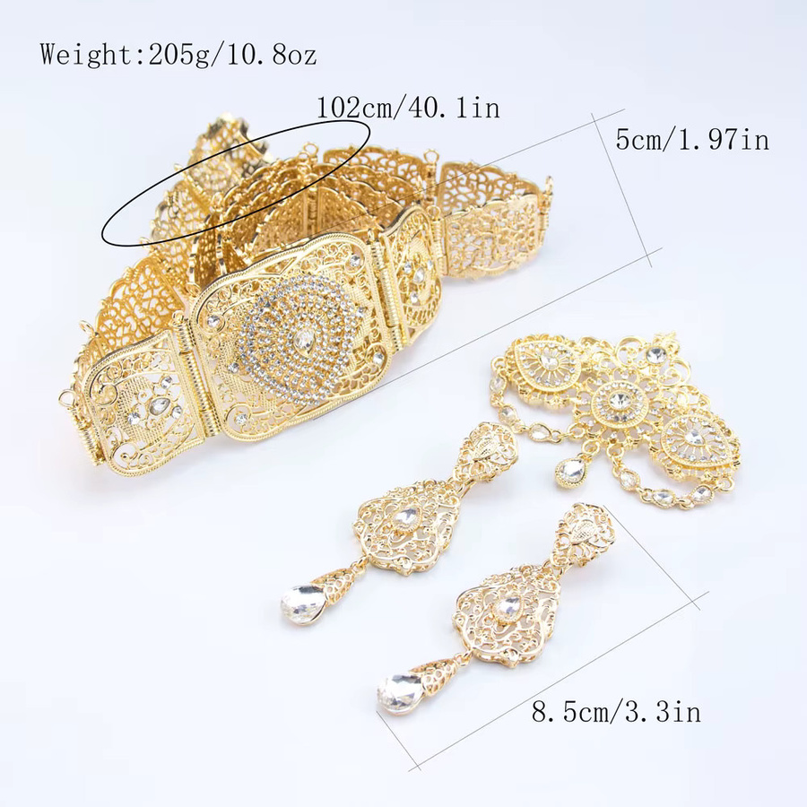 sunspice ms. Schmuckset Damen, Vintage, Gold, Kristall, Hochzeit - Bild 2