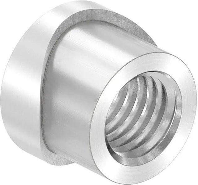 FeNau Gewindehülse aus Edelstahl V2A in Silber, geschliffen, Durchmesser: 26,9 mm, M12 - Bild 1