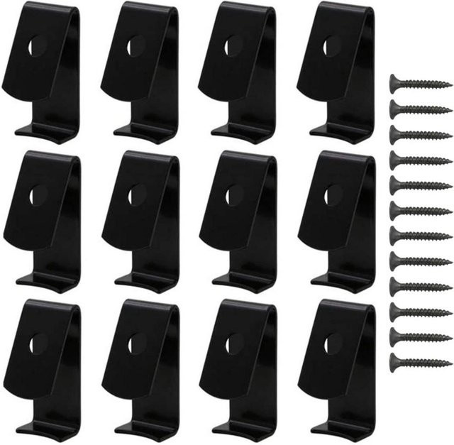 sweetyhome Blumentopf-Clips aus Eisen in Schwarz, 12 Stück Wandhaken für Terrakotta-Töpfe zur Wandmontage - Bild 1