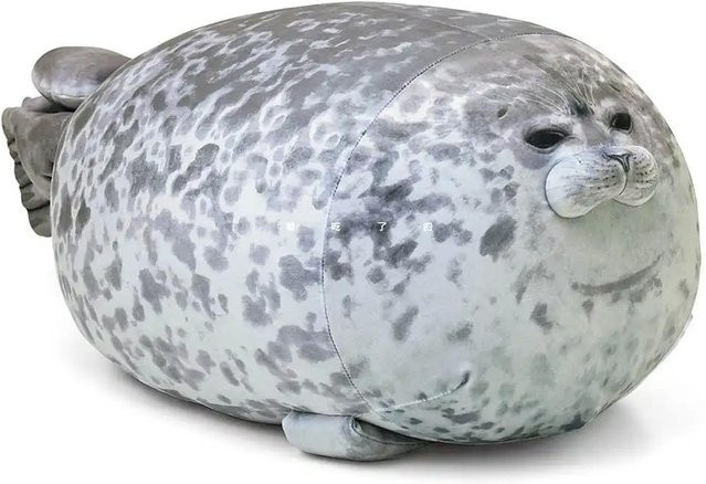 Blob Robbenkissen Mutter mit Vier Robbenkindern, Stofftier Kissen, 20cm, weiß - Bild 1