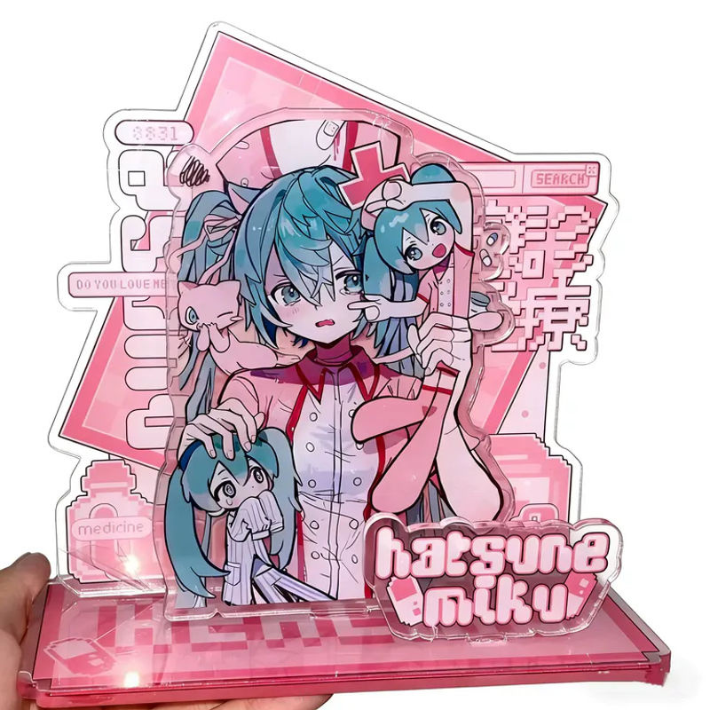2 Stück Bandai Kawaii Miku Anime Acryl-Standfiguren aus Kunststoff, mehrfarbig - Bild 3