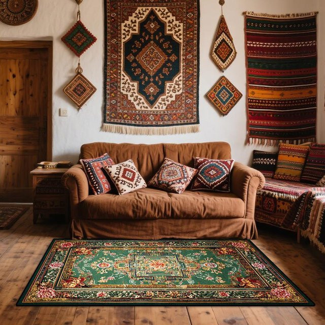 JGJG Böhmischer Retro-Teppich im Persischen Design, Waschbar und Rutschfest, B/T: 60 x 90 cm, Mehrfarbig - Bild 1