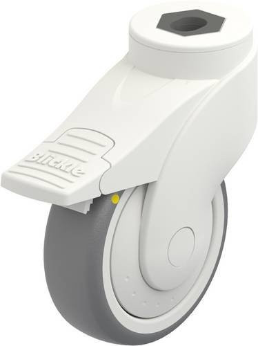 Blickle Lenkrolle LWKE-TPA 101KF-FI-ELS mit Feststeller, Rad-Durchmesser: 100 mm, Tragfähigkeit: 70 kg, Grau/Weiß - Bild 1