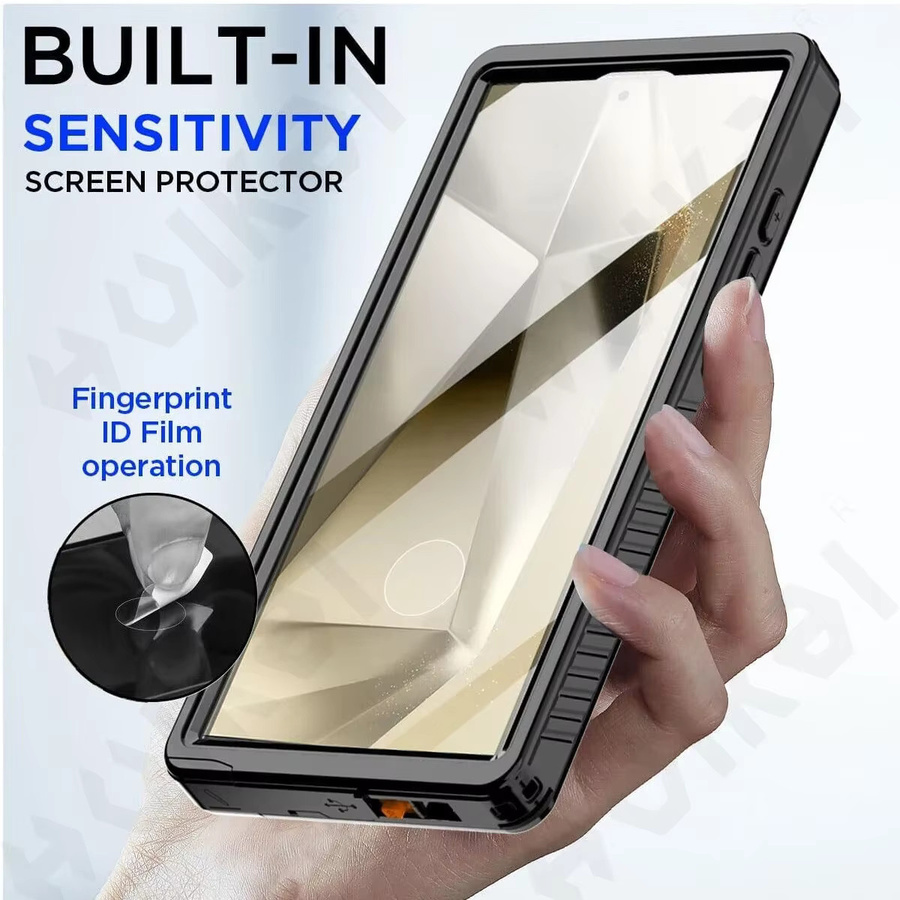 Shellbox Wasserdichte Schwimm-Handyhülle aus Aluminium Metall für Samsung S26 S25 S24 Ultra A57 A37 A56 A36 A17 A16 5G in Schwarz - Bild 2