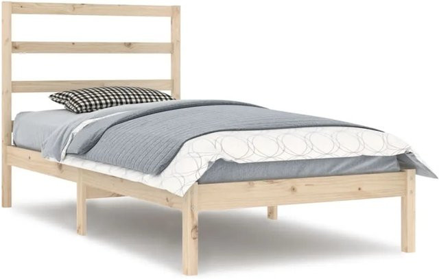 vidaXL Massivholzbett aus Kiefer in Braun mit rustikaler Optik, B/T/H: 90 x 200 cm - Bild 1