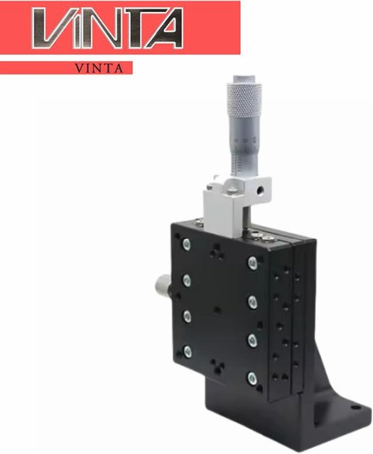 VINTA Manuelle Lineare Führung Plattform LV-80C2 mit Kreuzrollen und Z-Achsen-Aufzug, Schwarz, 80 x 80 mm - Bild 1