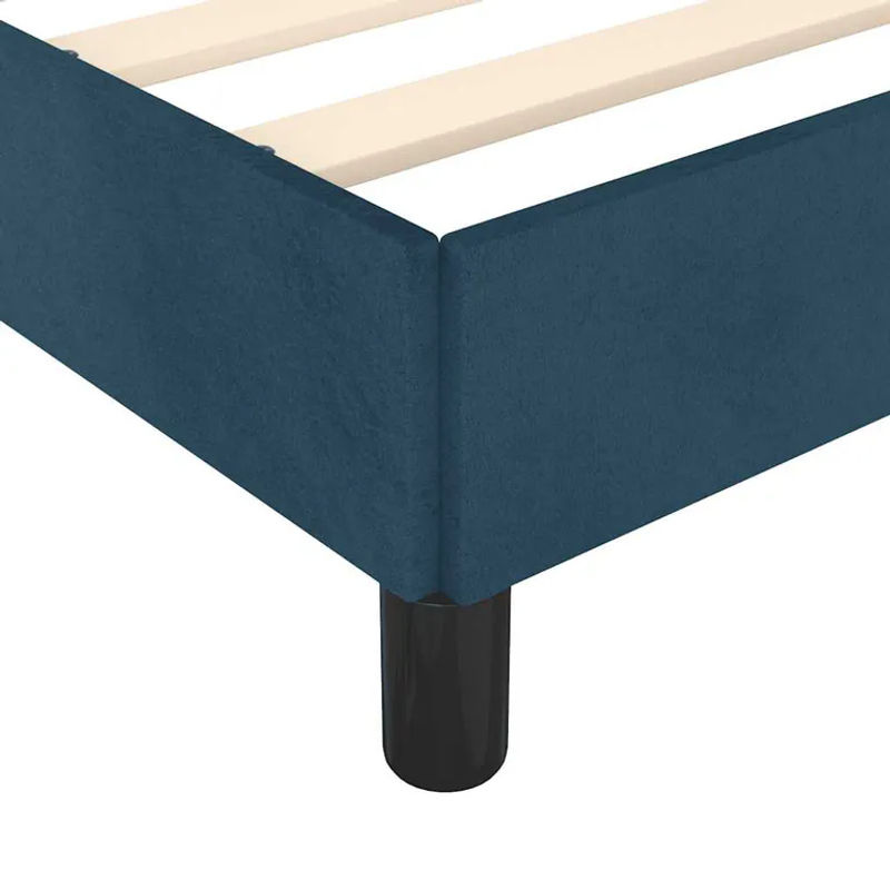 vidaXL Bettgestell mit Kopfteil aus Samt in Dunkelblau B/T/H: 120 x 200 cm - Bild 4